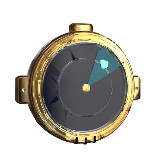 The Spirit Radar, a brass gadget like a big pocket compass